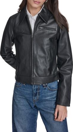 Levi's Leather Zip Jacket in Black at Nordstrom, Size X-Small