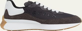 Alexander McQueen Mens Sprint Suede & Leather Runner Sneakers