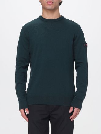 Peuterey Maglia girocollo in misto cotone e lana con logo applicato