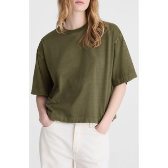 Madewell Allday Boxy Crop Cotton T-Shirt in Faded Ivy at Nordstrom, Size Xx-Small