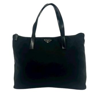 Prada Pre-owned Tote Bags, female, Black, Size: ONE SIZE Pre-owned Nylon Leather Tote Bag