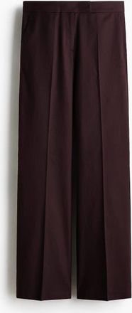 H&M Linen-blend Tailored Trousers in Dark Brown at Nordstrom, Size 16