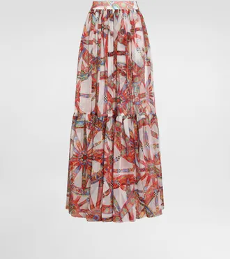Dolce & Gabbana Carretto-print Long Chiffon Skirt - Woman Skirts Multicolor 36