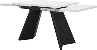 Urban Meuble Mesa de comedor extensible efecto mármol blanco