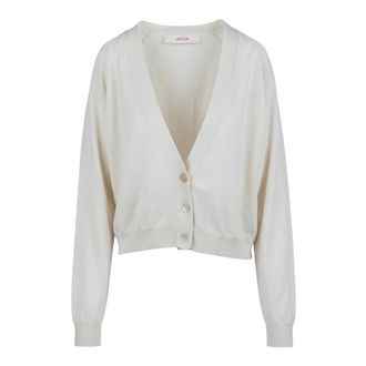Jucca Cardigans, female, White, Size: XS Raglan V-neck Cardigan