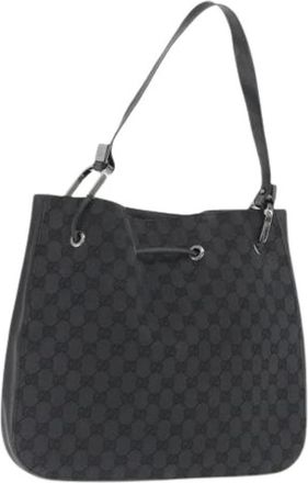 Gucci Pre-owned Bucket Bags, female, Black, Size: ONE SIZE Pre-owned Canvas Bucket Bag