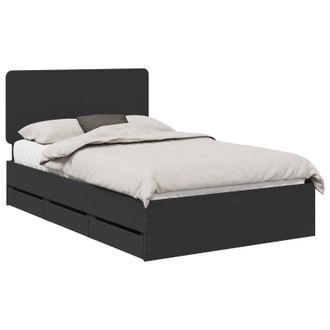 vidaXL Estructura De Cama Negro 120 X 190 Cm Madera Ingenieril Vidaxl