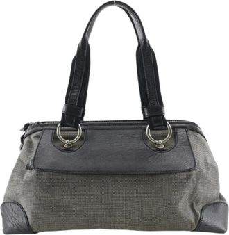 Bottega Veneta Pre-owned Canvas Schoudertas - Dames - Vintage Handtas - Grijs - ONE Size - Vintage