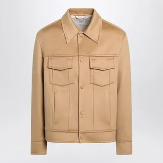 Ami Beige Wool Trucker Jacket