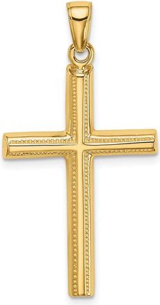 Diamond2Deal 14k Yellow Gold Polished Cross Pendant