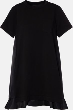sacai Abito corto in cotone con volant