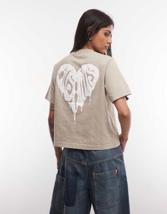 AllSaints Trip Lisa T-shirt a maniche corte con logo grafico beige-Neutro