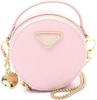 Prada Pre-owned Mini Bags, female, Pink, Size: ONE SIZE Pre-owned Mini Leather Crossbody Bag