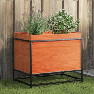 vidaXL Vidaxl - Jardinera De Madera Maciza Pino Marr&oacute;n Cera 60x40x50 Cm