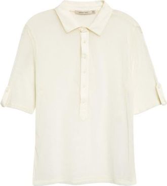 Paloma Wool Sile Cotton Blend Tulle Polo Top in 010 - Off-White at Nordstrom, Size X-Large
