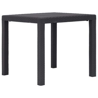 Berkfield Home Garden Table Brown 79x79x72 cm Plastic Rattan Look | Size: 79 x 79 x 72 cm