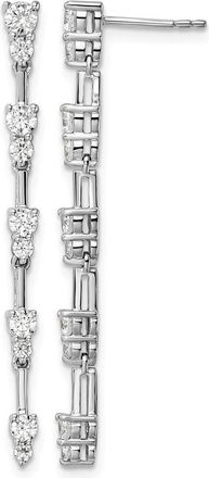 Diamond2Deal 14K White Gold 1 ct Lab Grown Diamond Dangle Earrings VS Clarity, G-H Color