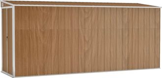 vidaXL Caseta De Jard&iacute;n De Pared Marr&oacute;n 118x382x178 Cm Acero Galvanizado Vidaxl
