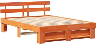 vidaXL Vidaxl - Bed Frame with Headboard Wax brown 140 x 200 cm Solid pine wood