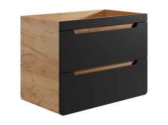 Vente-Unique Mueble suspendido para lavabo en colores natural y antracita - 80 cm - ARUBA