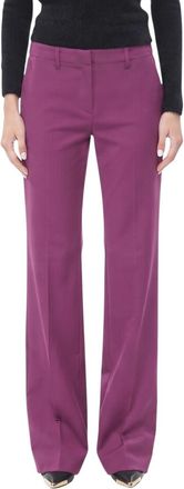 Off-white Purple Straight Flat Front Pants