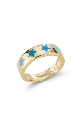 Sphera Milano 14K Gold Plated Adjustable Enamel Star Ring at Nordstrom Rack, Size 6