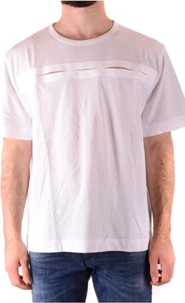 Diesel Wit Katoenen T-Shirt Gemaakt in BG - Heren - T-shirts - Wit - M - Katoen - Tops