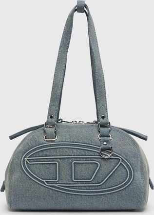 Diesel 1DR Dome-Shoulder bag in denim with Oval D logo - Shoulder Bags - Unisex - Blue