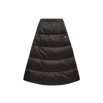 Moncler Moncler Reversible Wool Twill Padded Midi Skirt, Women, Black, Size: 38