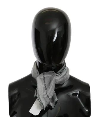 Costume National Womens Gray Silk Shawl Foulard Wrap Scarf