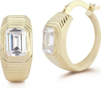 Sphera Milano Cubic Zirconia Hoop Earrings in Gold at Nordstrom Rack