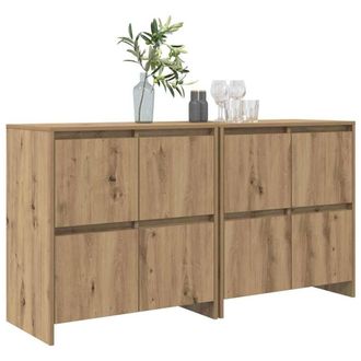 Berkfield Home Sideboard 2 pcs Artisan oak 70 x 41 x 75 cm Engineered wood in Brown