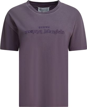 Maison Margiela Womens T-shirt With Reverse Logo - Grey Cotton - Size X-Small