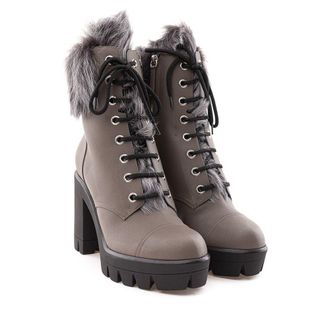 Giuseppe Zanotti Womens Beige Eco Leather Lace-Up Boots