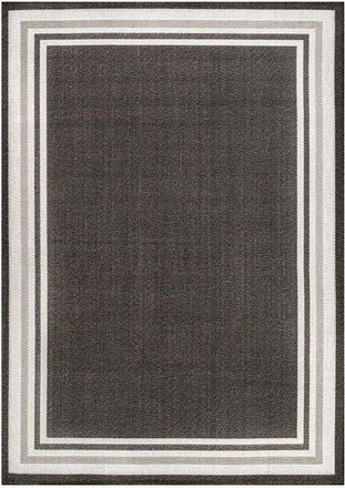 Jonathan Y Designs James Modern Border Stripe Indoor/Outdoor Area Rug in Black/cream at Nordstrom, Size 5Ft 0In X 8Ft 0In