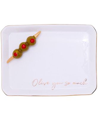 Two's Company Olive Icon Trinket Tray