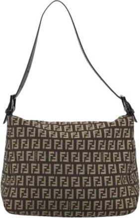 Fendi Pre-owned Vintage Schoudertas - Dames - Vintage Schoudertas - Bruin - ONE Size - Leer - Vintage