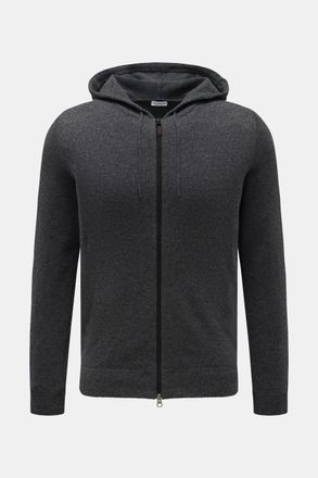 Braun Hamburg Men - Cashmere cardigan dark grey melange