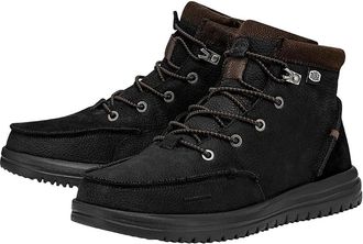 Hey Dude Bradley 40189-001 Boots Mens Black Leather Moc Toe Ankle Casual SHOP341