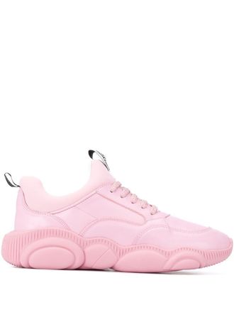 Moschino leather Teddy sneakers - women - Polyamide/Leather/Polyamide/Rubber - 37 - Pink