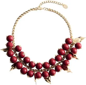 Mango Beaded Chain Necklace in Gold at Nordstrom