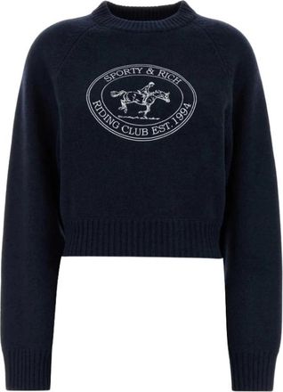 Sporty & Rich Su&eacute;ter Riding Club - Knitwear - Mujer - Azul - XS