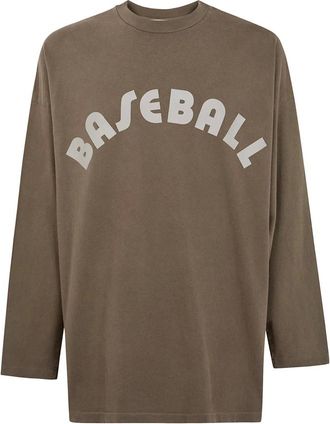 Fear of God T-shirt girocollo a maniche lunghe con grafica baseball - - Tops - Uomo - Marrone - S