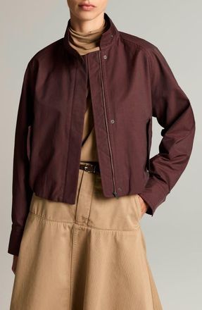 Vince Funnel Neck Jacket in Cherrywood at Nordstrom, Size Xx-Small