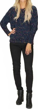 Papillon Chenille Knit Sweater In Navy