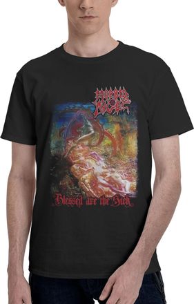 Generic Mens Angel Metal Band Morbid T-Shirt Short Sleeve Tee-Shirt Basic Simple Vintage Tops Cotton Crew Neck Shirt Black 3XL