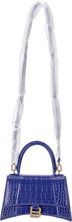 Balenciaga Small Hourglass Crocodile Embossed Top Handle Bag (Authentic Pre-Loved)