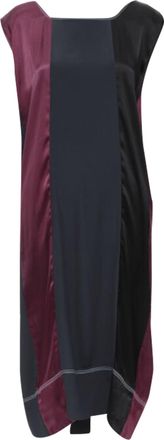 Marni silk color block overstitching oversized dress