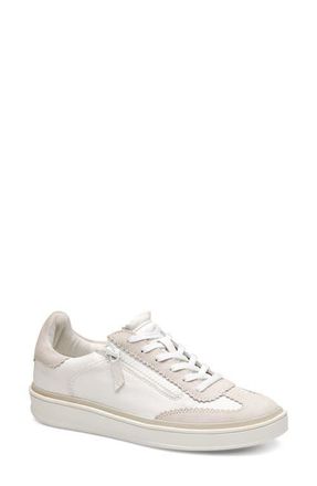 Johnston & Murphy Ashley Side Zip Sneaker in White Suede/glove Leather at Nordstrom, Size 9.5