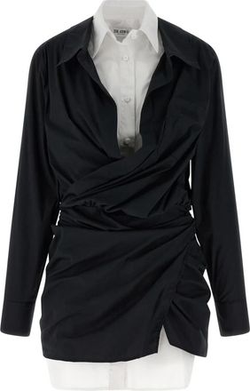 The Attico Double Layer Mini Dress - Dames - Shirt Kleedjes - Veelkleurig - 2XS - Katoen - Kleedjes